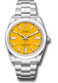 Rolex Oyster Perpetual 41 Yellow Index Dial on Oyster 124300
