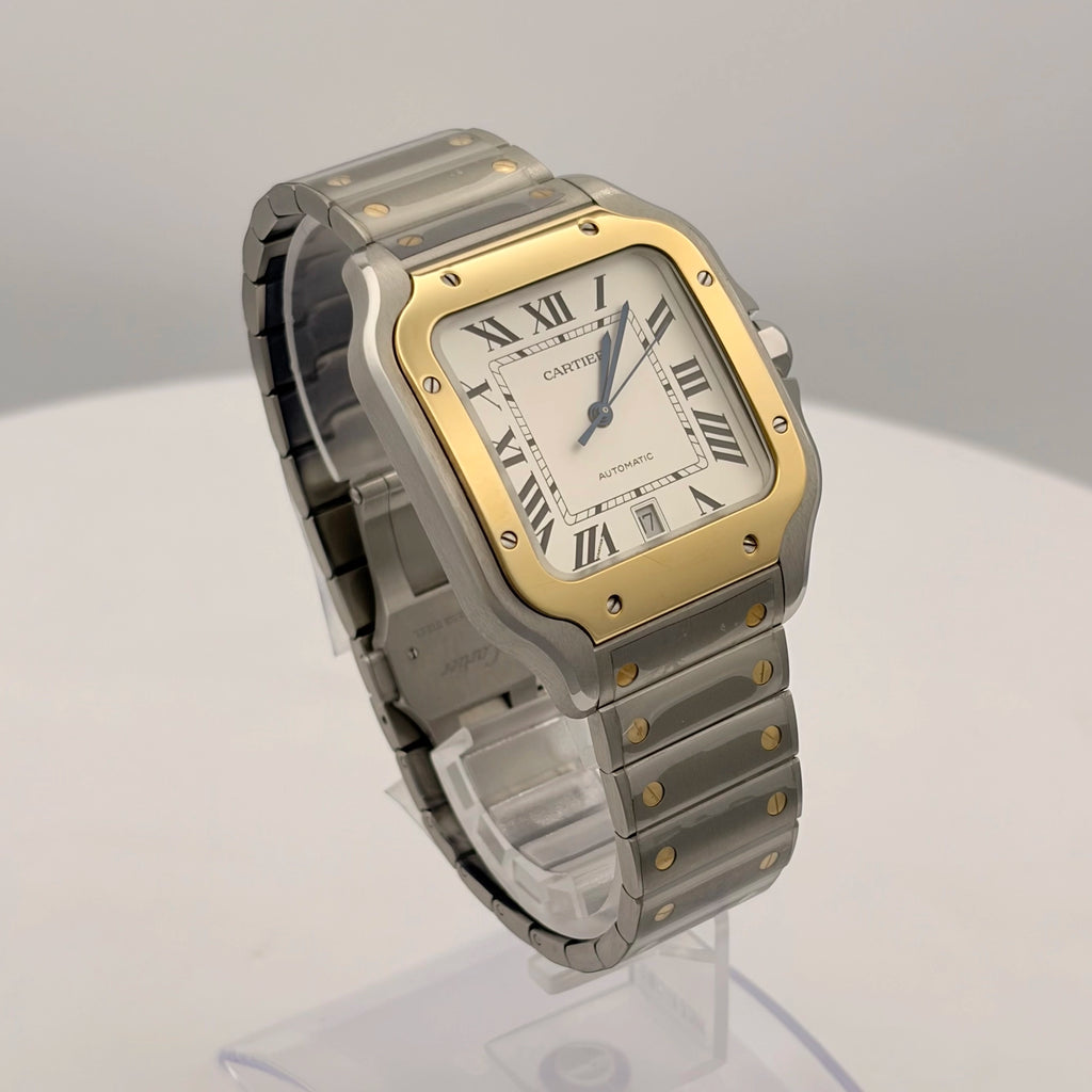 Cartier Santos de Cartier Large Silver Dial on Bracelet W2SA0009 Complete 2021