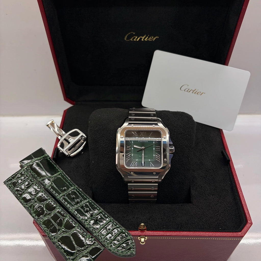 Cartier Santos de Cartier Large Green Dial on Bracelet WSSA0062 Complete 2025