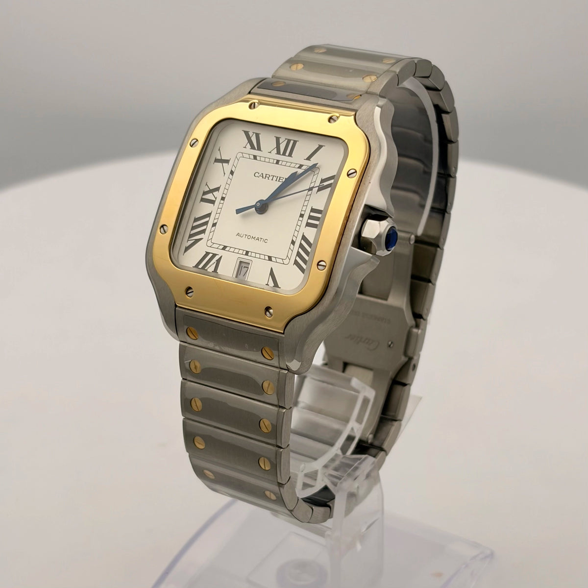 Cartier Santos de Cartier Large Silver Dial on Bracelet W2SA0009 Complete 2021
