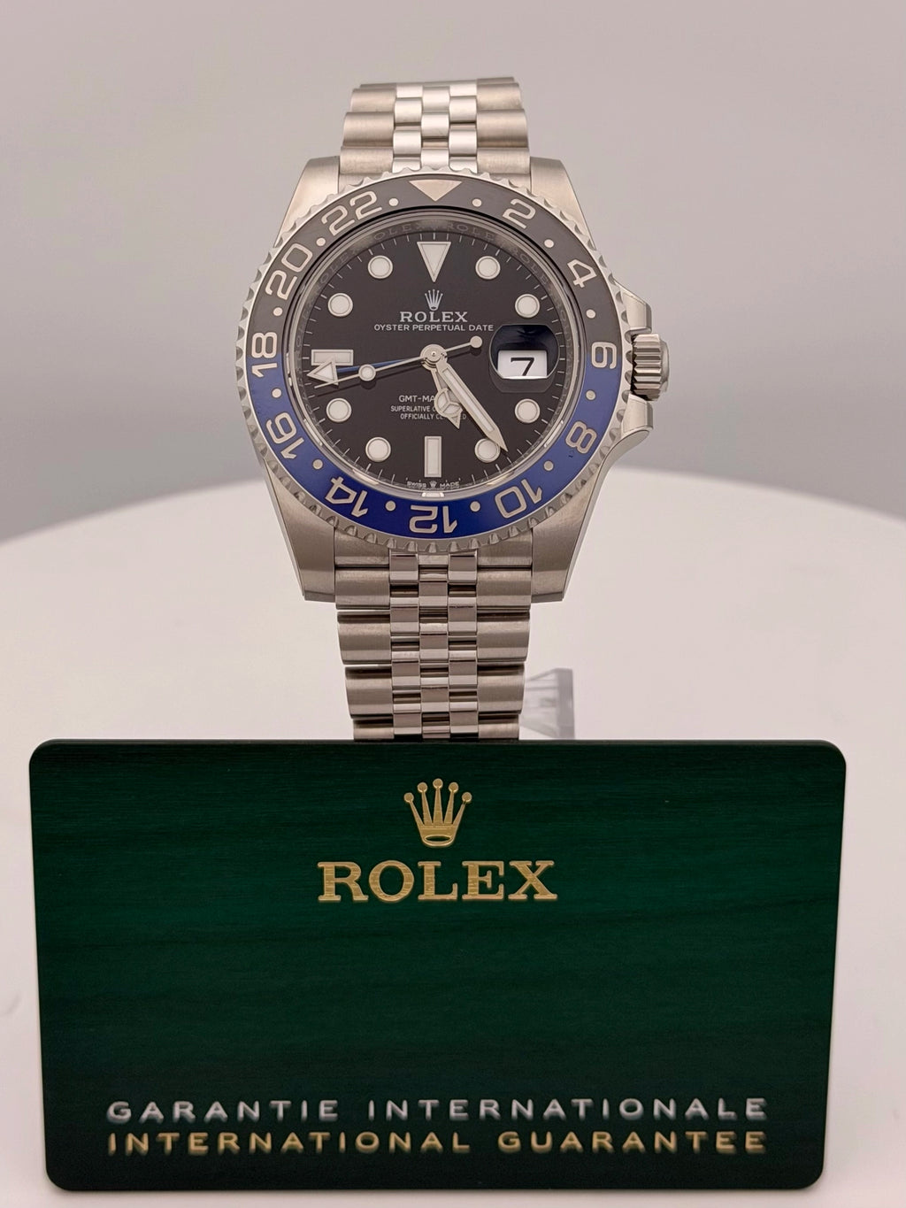 Rolex GMT-Master II Batgirl Black Dial on Jubilee 126710BLNR Card 2026