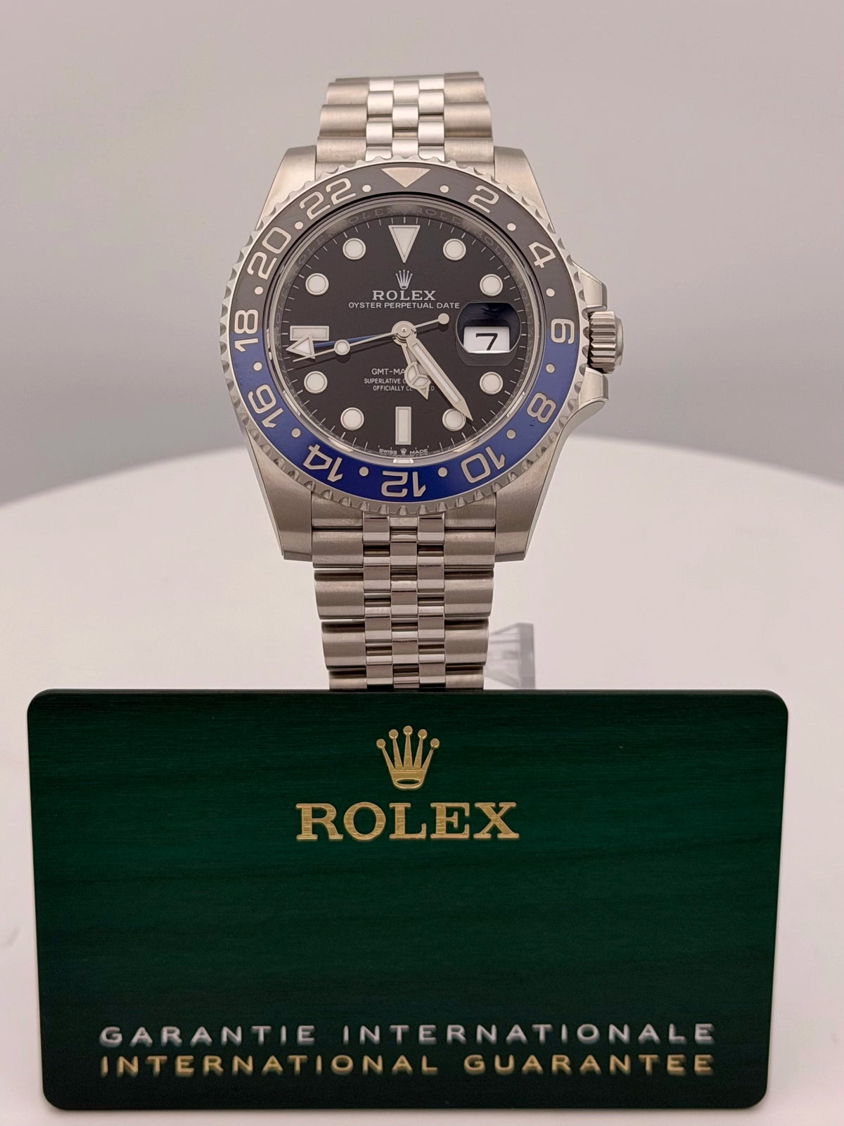Rolex GMT-Master II Batgirl Black Dial on Jubilee 126710BLNR Card 2026
